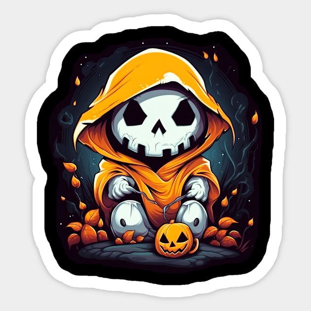 Eerie Halloween Ghoul Art - Spooky Season Delight Sticker by Captain Peter Designs